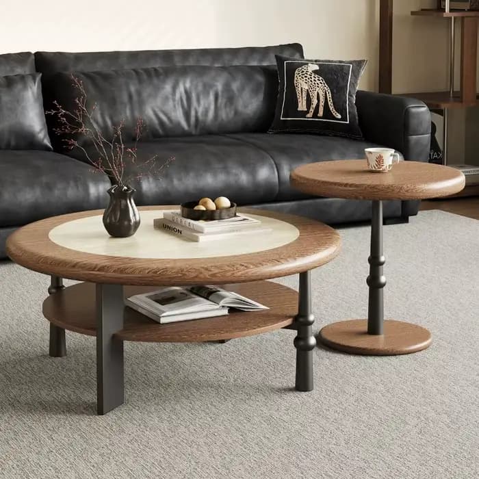 Tables basses rondes en bois
