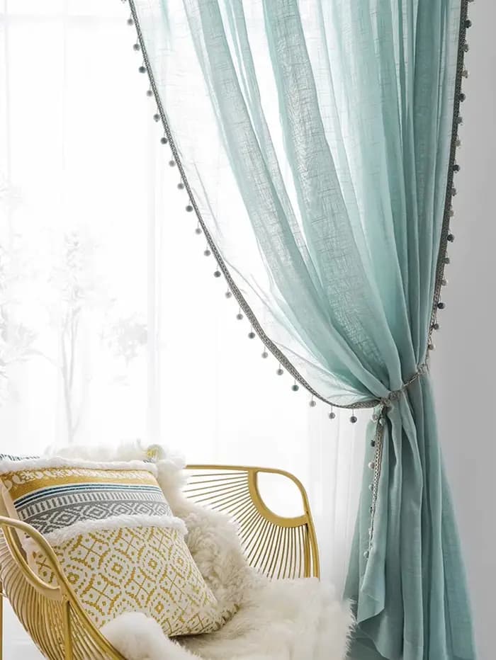 Lin japonais simple pour salon, document solide, lac vert pour chambre d'enfant