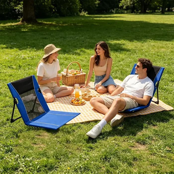 Chaise longue de plage pliable avec sac de transport pour piscine