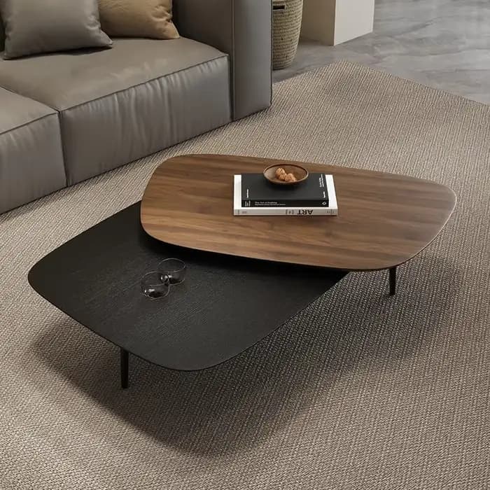 Table basse de luxe avec plateau transparent