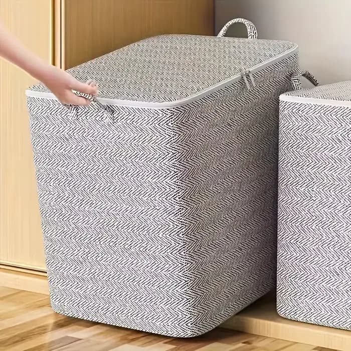 Boîte de rangement Extra Large avec couvercle, Design moderne permettant de gagner de l'espace, Durable pour vêtements, literie, Organization de la maison, garde-robe mobile