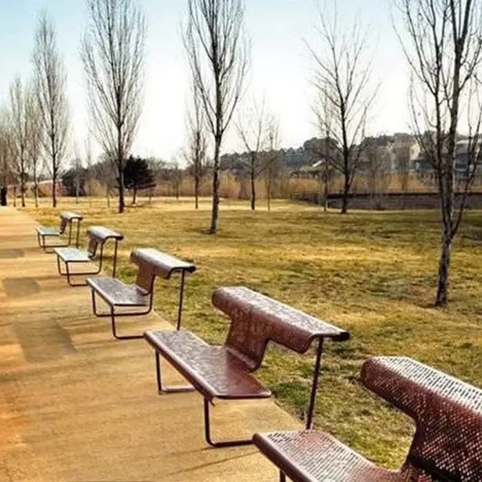 Meubles urbains extérieurs banc extérieur en métal marron