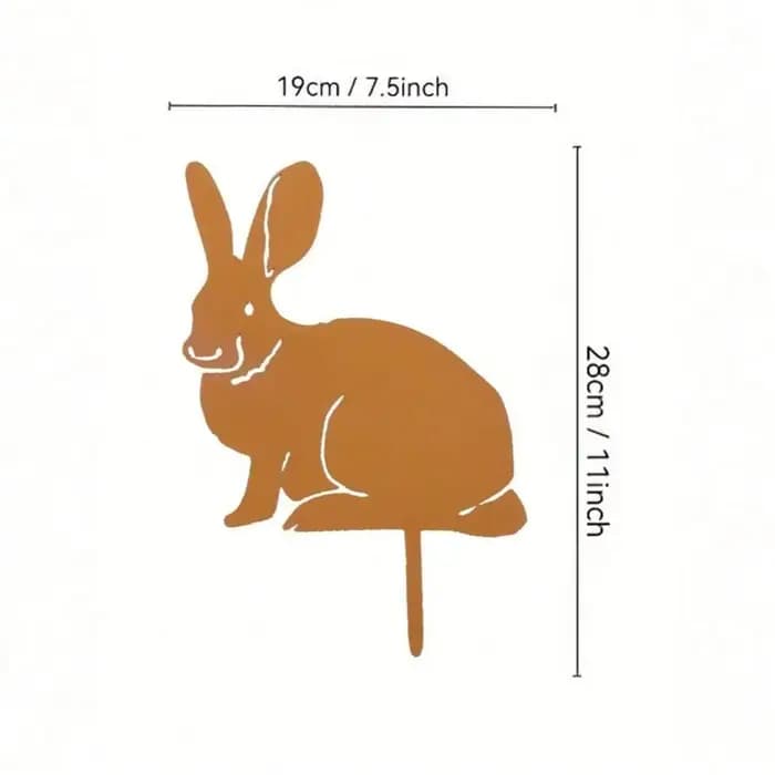 Décoration de jardin en forme de lapin en métal