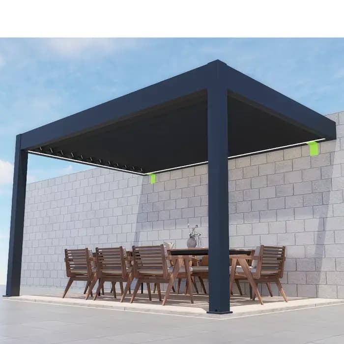 4m X 4m terrasse luxe jardin Gazebo Patio couverture toit auvent persienne