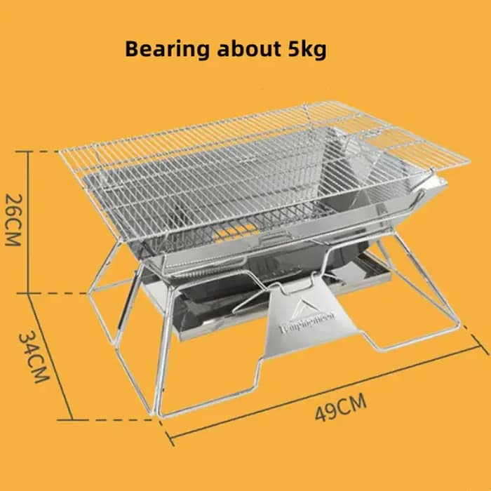 CAMPINGMOON MT-3 Grand Barbecue Pliant Grill En Acier Inoxydable