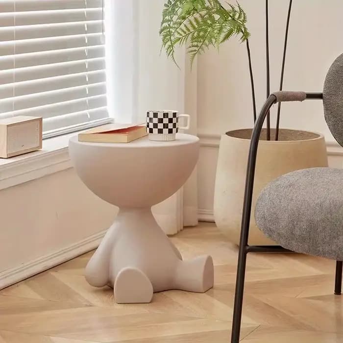 Table d'appoint de canapé créative, table basse amovible, style crème, simple, pour salon, table ronde, petite table d'appoint