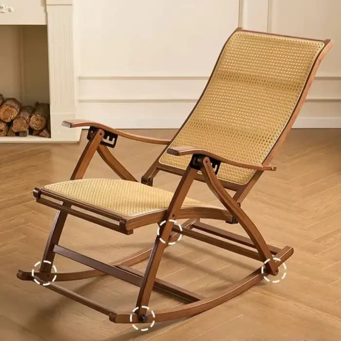Chaise à bascule en bambou pour adultes