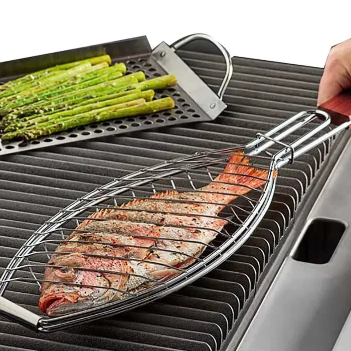 F2 BBQ Grilling panier pliable grand gril support pour Barbecue poisson Portable