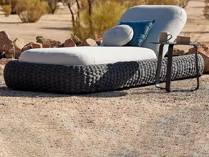 Chaise longue de luxe en aluminium
