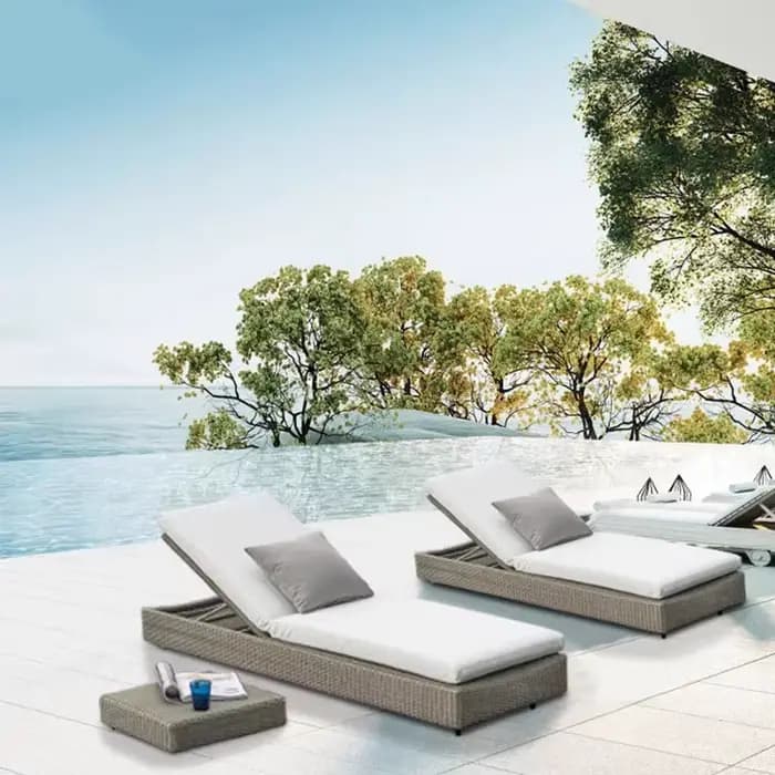 Chaise pliante réglable en rotin