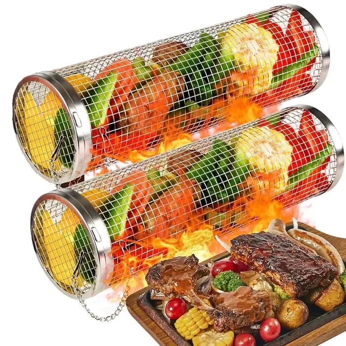 Mir à barbecue rond en acier inoxydable