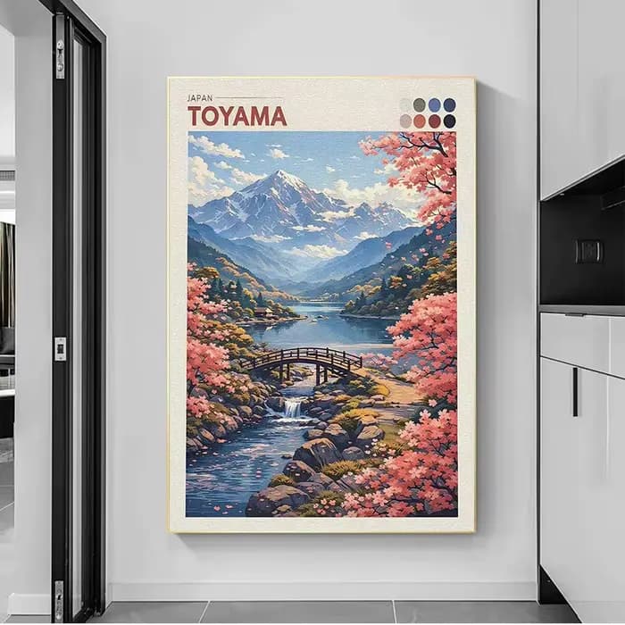 Affiche de paysage urbain japonais, Tokyo, Shizuoka, fleurs de cerisier, mont Fuji, automne, portail Torii, château d'Okayama, impression sur toile, décoration de salon