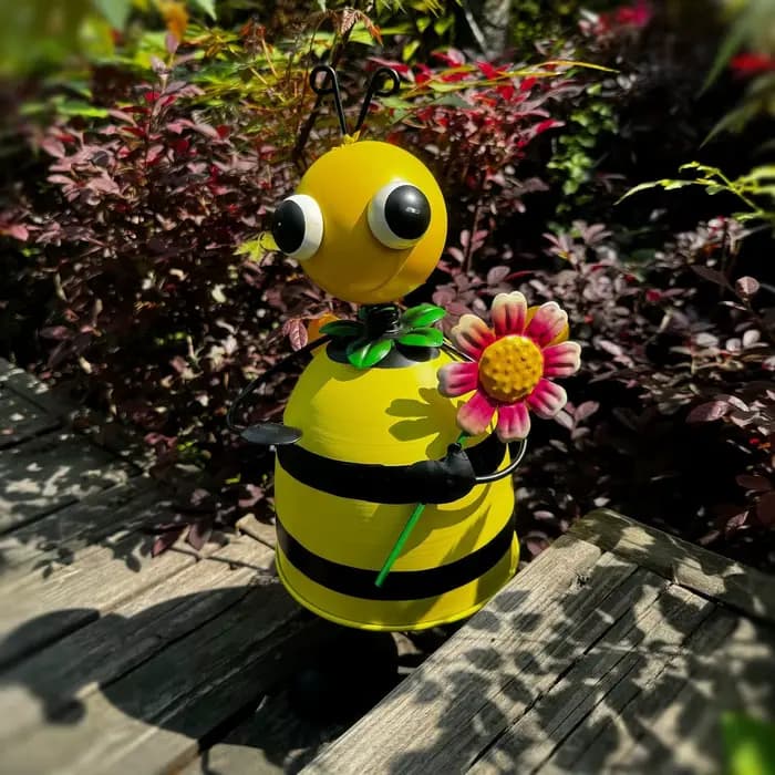 Abeille avec fleur ornements de jardin jolis cadeaux de jardinage pour femmes hommes Irom Statue artisanat Porches cour Patio décor à la maison Figurine