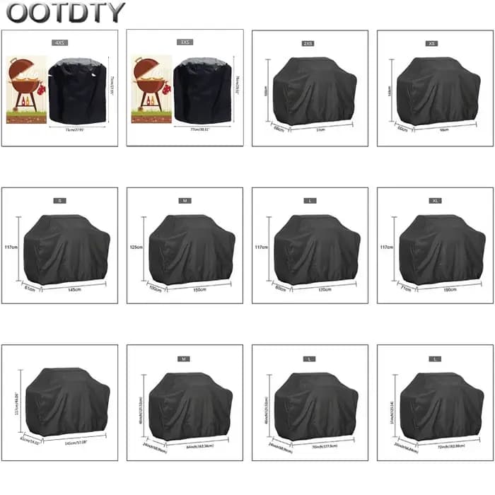 Housse de Protection Anti-Poussière Étanche de Barbecue 1 Pièce