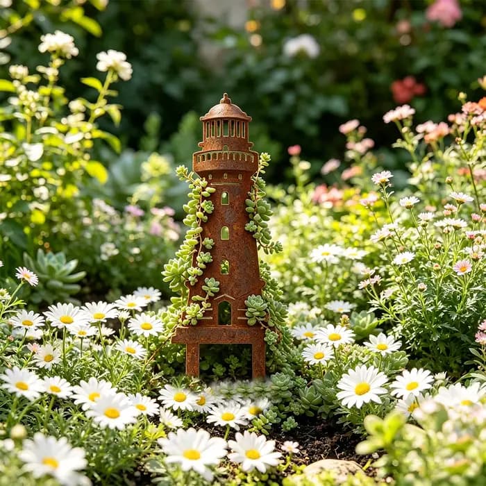 1 piquet décoratif de jardin en fer