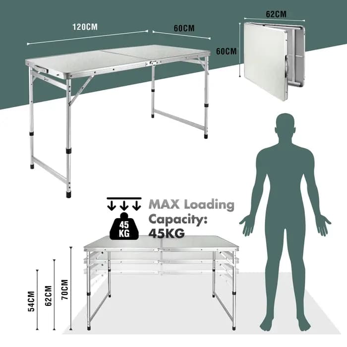 Table pliante Portable en alliage d'aluminium