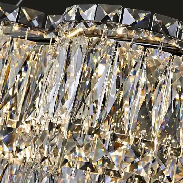 Lustre en cristal circulaire doré moderne pour salon chambre éclairage suspendu de luxe salle à manger lampes décoratives luminaire