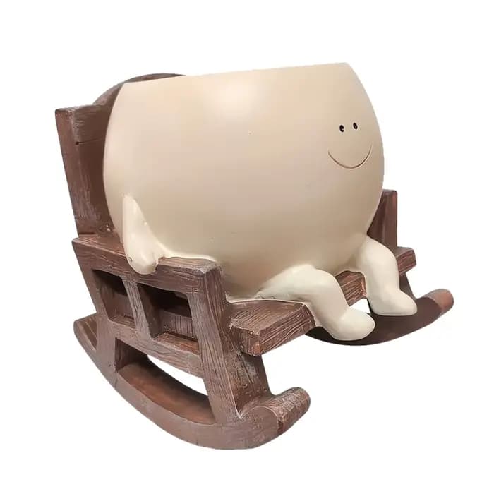 Pot de fleur de chaise à bascule en résine