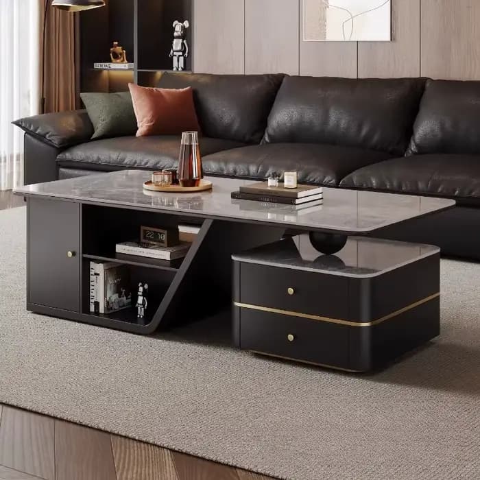 Table basse au design moderne avec rangement pour magazines
