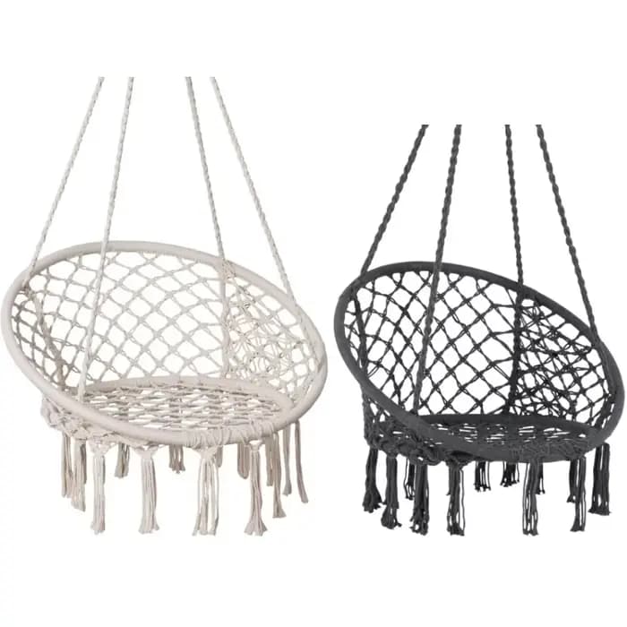 Chaise de hamac en macramé