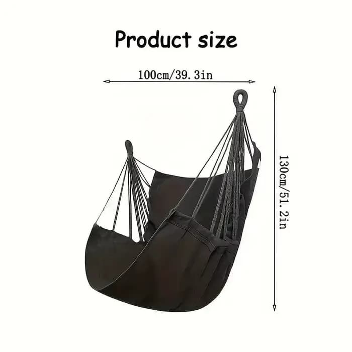Fauteuil hamac portable en tissu avec conception anti-basculement - Comprend un sac de rangement pour patio