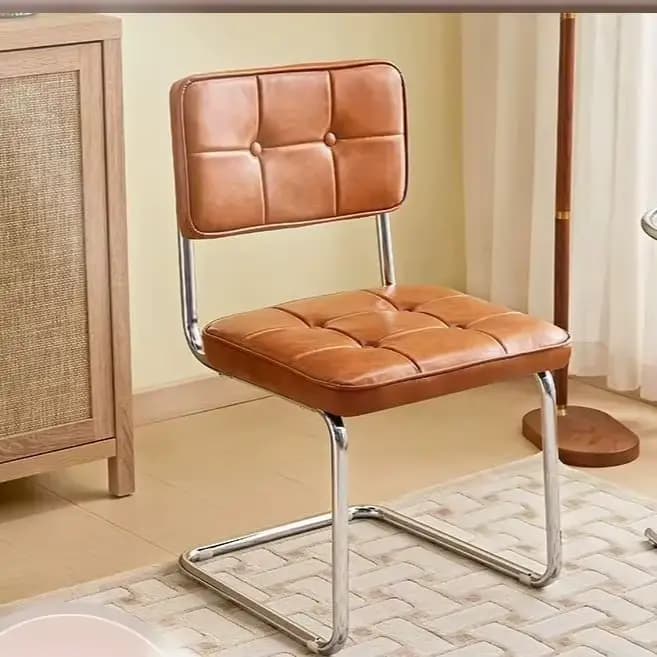 Français rétro confortable dossier salle à manger chaise café doux