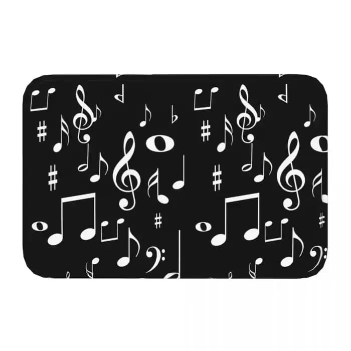 Tapis antidérapant de musique noire, paillasson de salon, cuisine, salle de bains, Notes de musique, tapis de couloir, bienvenue, décoration de maison rétro