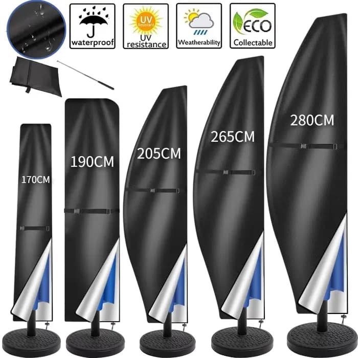 Housse de protection imperméable pour parasol cantilever d'extérieur