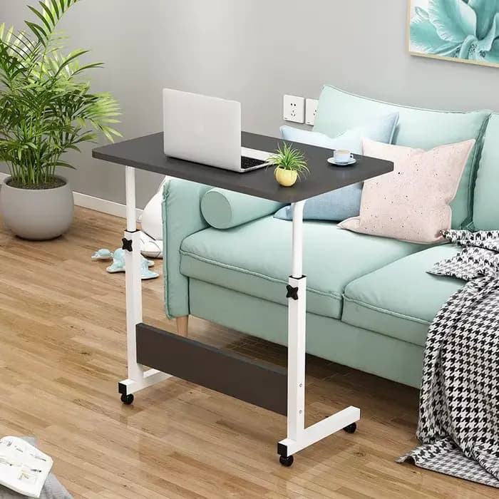 Table d'appoint de canapé de luxe à hauteur réglable, Table basse Portable en forme de C avec finition en liège pour camping-car, maison, bureau, salon, chambre à coucher