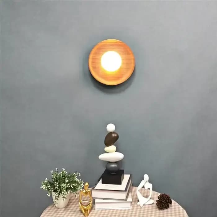 Applique Murale LED en Bois Naturel, Style Vintage, Rétro, Luminaire Décoratif d'Nik, Idéal pour une Chambre à Coucher, un Salon, un Couloir