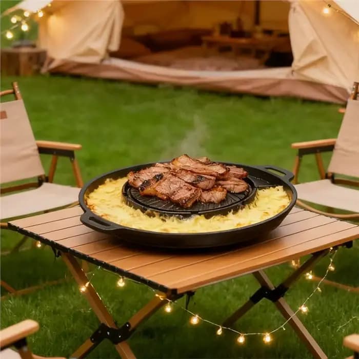 ABKY - Plaque de cuisson coréenne 2-en-1 pour barbecue