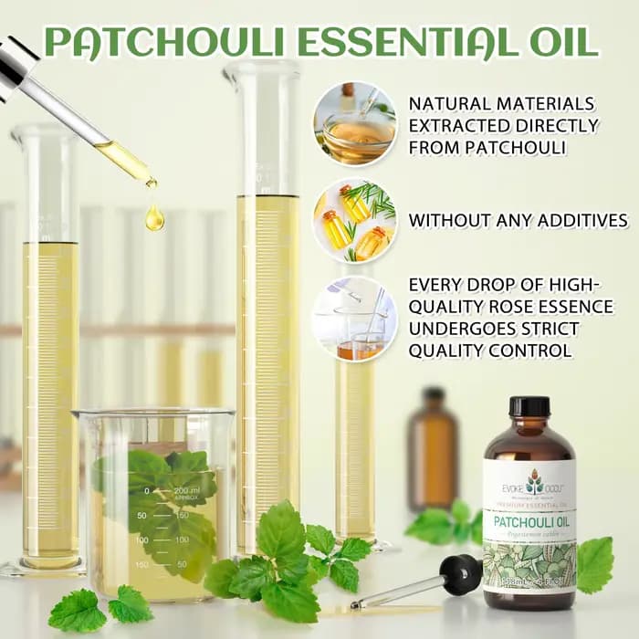 Huile essentielle de patchouli EVOKE OCCU, huile de patchouli pure pour diffuseur, massage, parfum, fabrication de bougies et de savons DIY - 118 ml/4 fl.oz