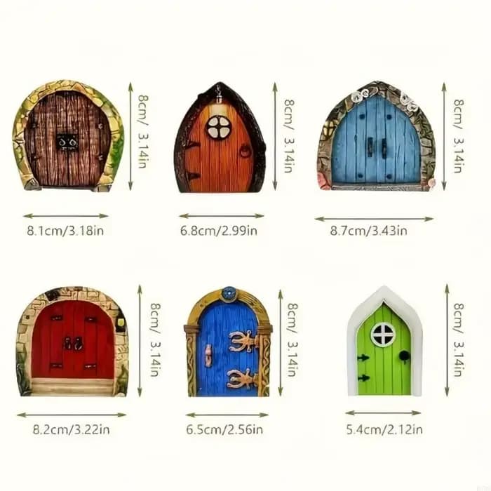Lot 6 fées en bois pour porte jardin