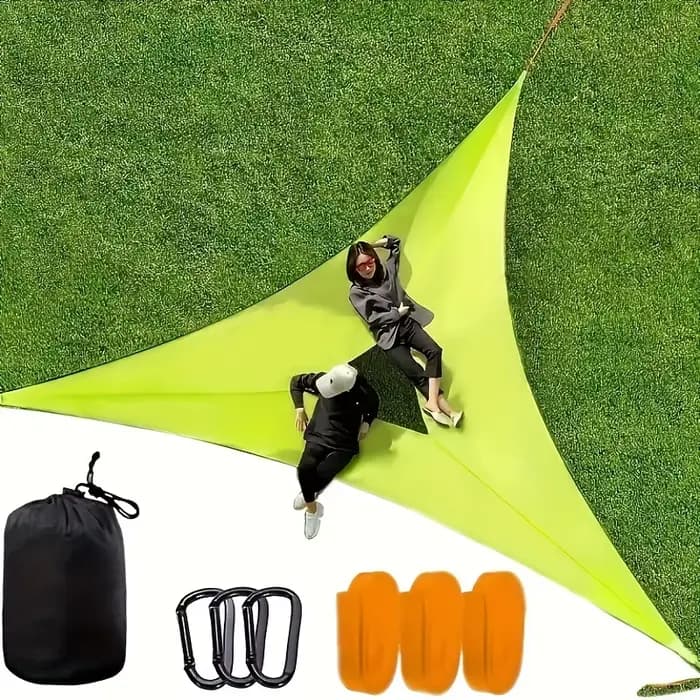 Hamac triangulaire portable en maille légère pour plusieurs personnes