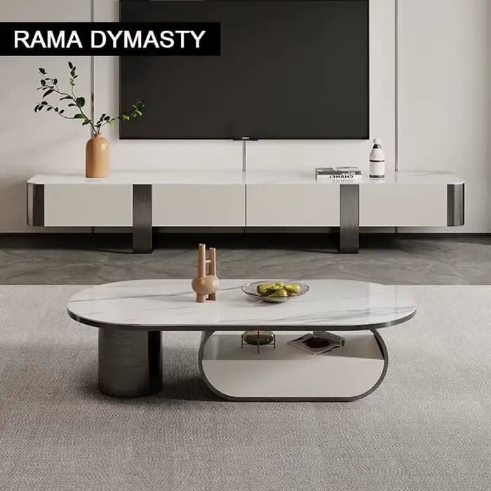 Petite table basse simple en acier inoxydable