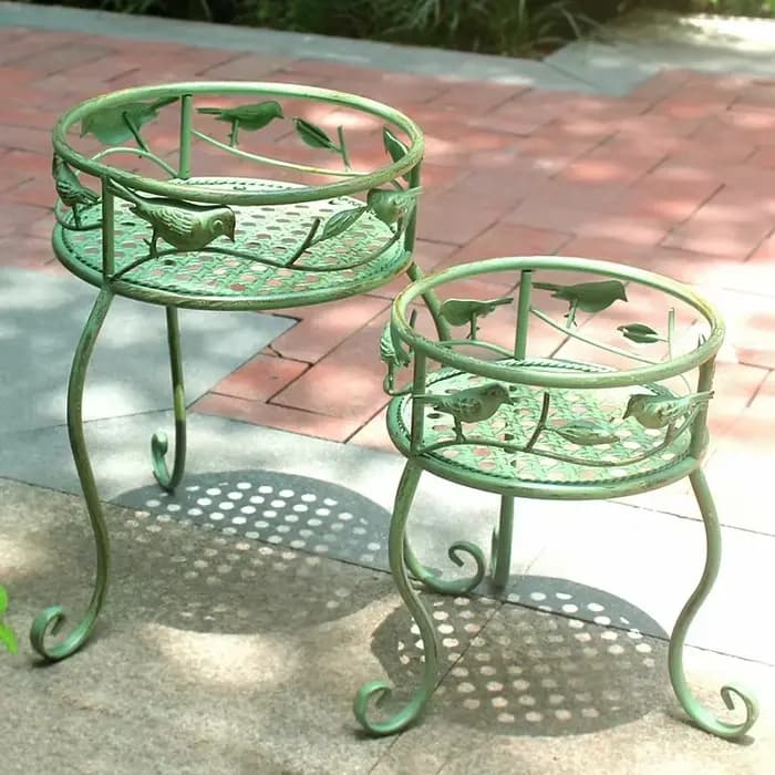 Support de jardin européen en fer forgé pour fleurs
