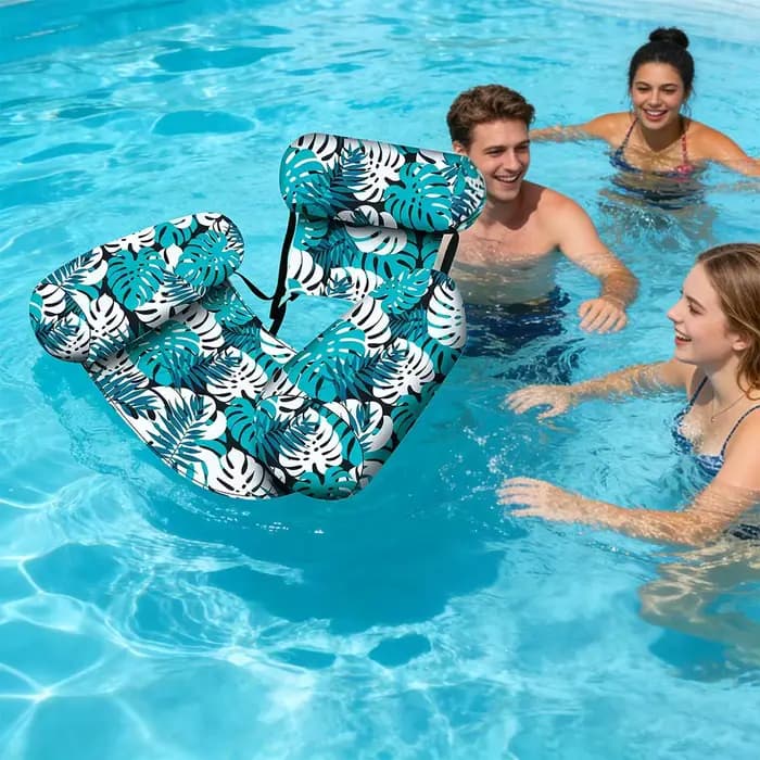 Chaise flottante gonflable avec dossier, hamac flottant pliable, siège flottant pour piscine, plage et fêtes au lac