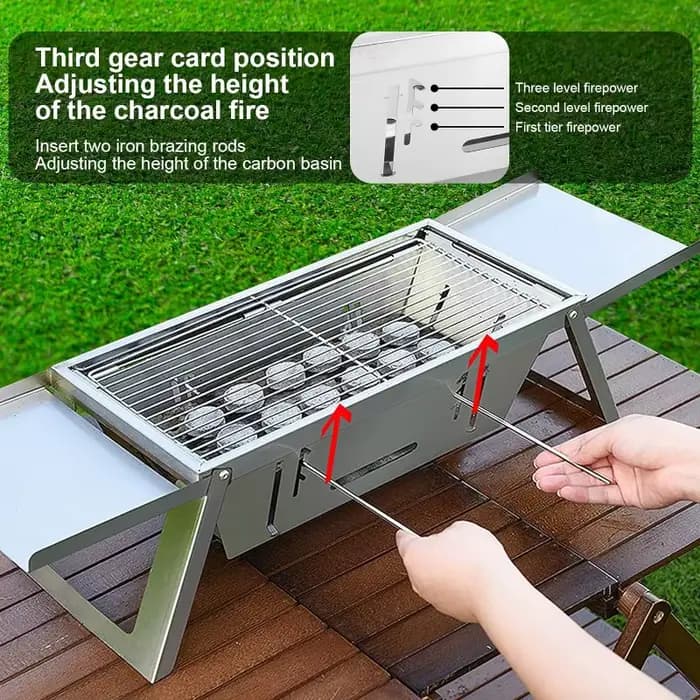 Petit Barbecue Portable Pliable en Acier Inoxydable