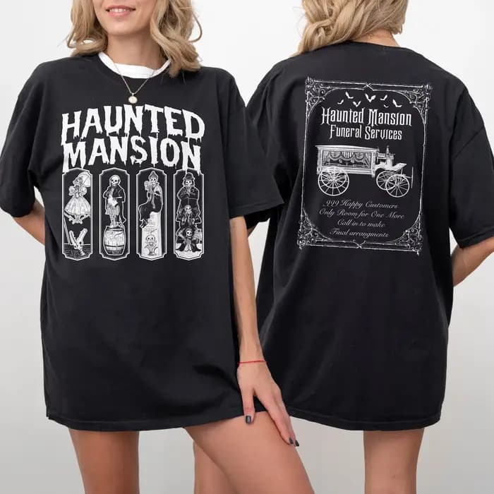 T-shirt The Haunted Mansion - Croquis de la salle de stretching - Saison d'horreur vintage - Film d'Halloween