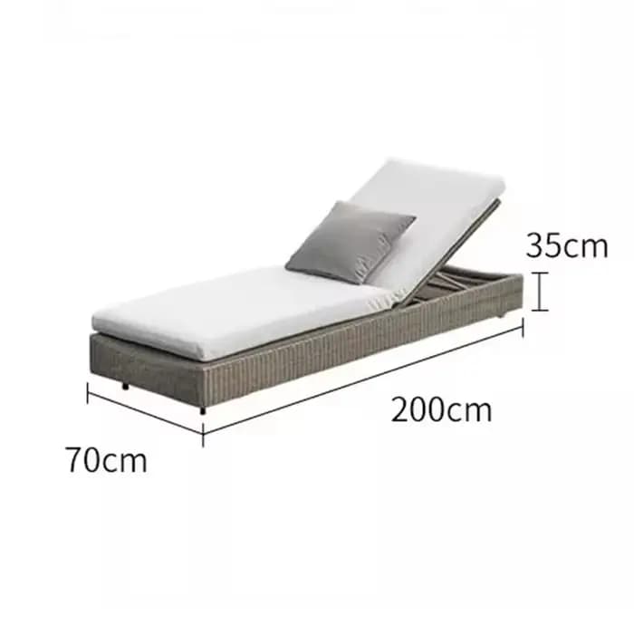 Chaise pliante réglable en rotin