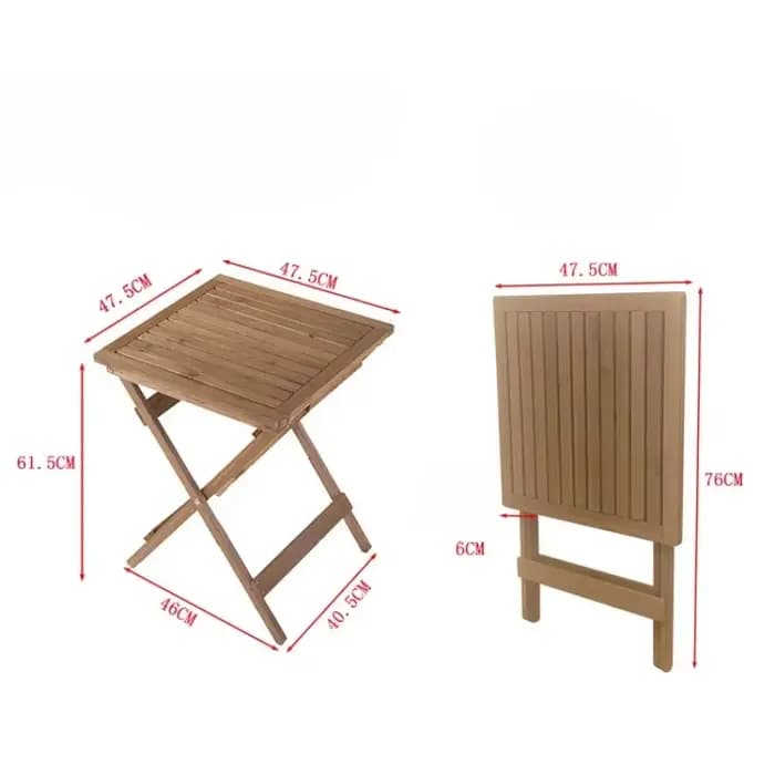 Table à thé pliante en bois massif
