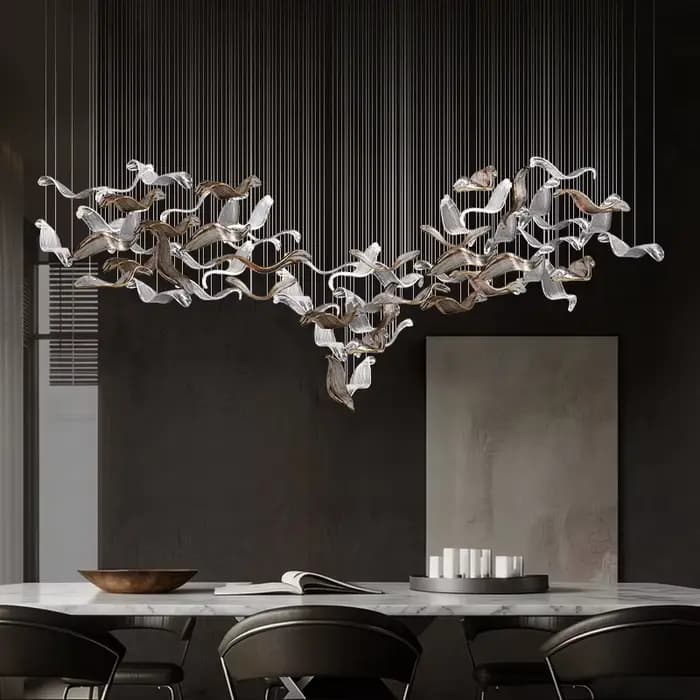 Lustre suspendu pour salle à manger, luminaires de plafond pour salon, luminaires suspendus en verre pour îlot de cuisine