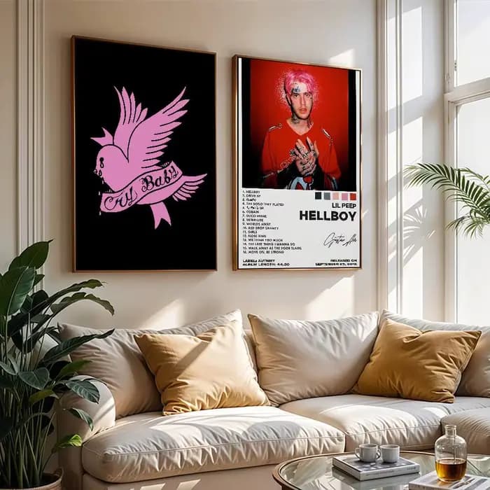 Affiches du rappeur Lil Peep, décorations pour dortoir, peintures murales pour chambre à coucher et salon, souvenirs