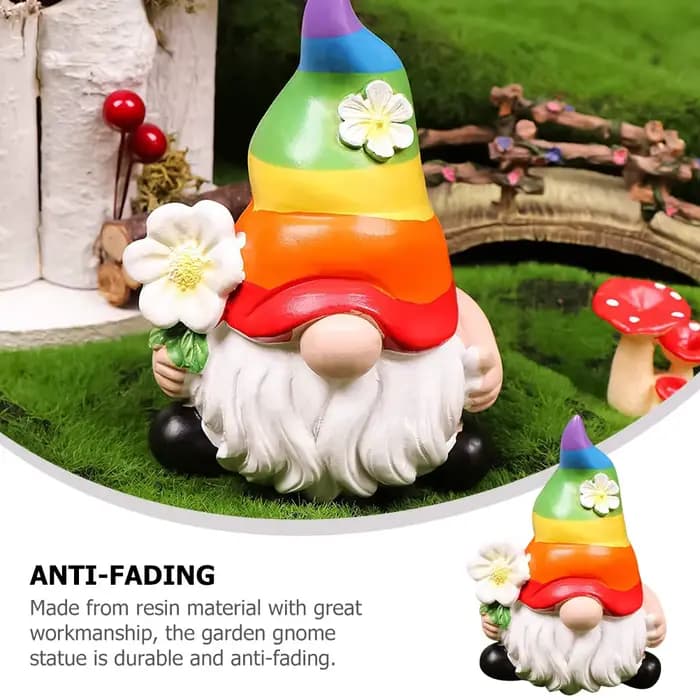 Statue de gnome de jardin en résine