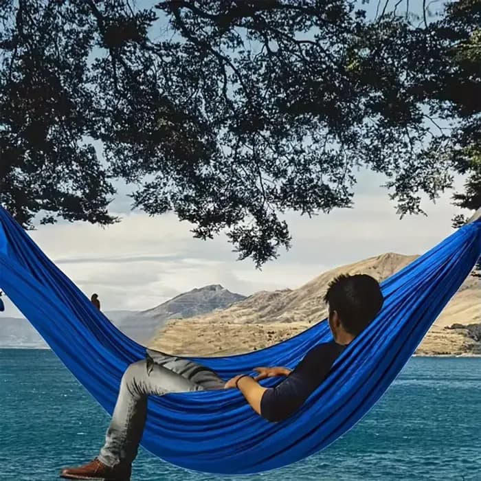 1 ensemble de hamacs avec sangles et sac de rangement, adaptés aux pique-niques à la plage, à la randonnée, chaises longues d'extérieur légères et durables, balançoires