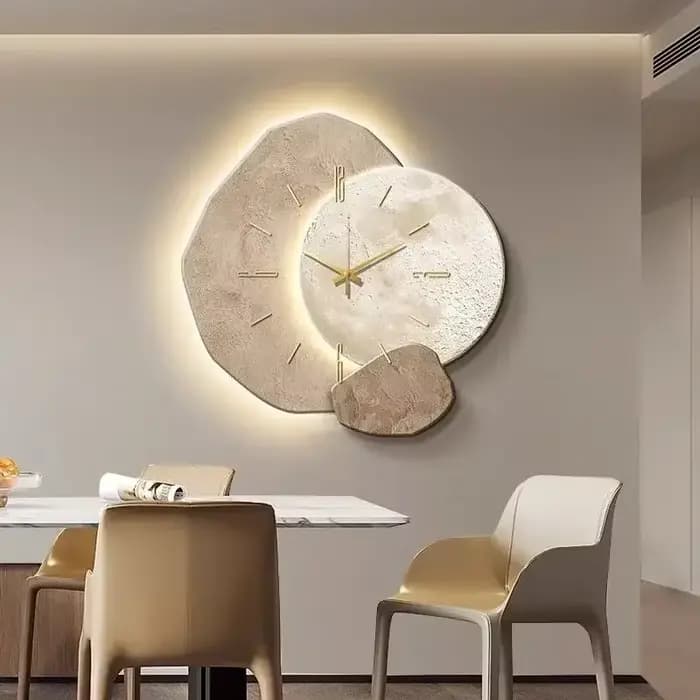 Horloge murale moderne pour salon, grande horloge élégante pour salon, design lumineux, mécanisme silencieux, décoration nordique pour chambre à coucher