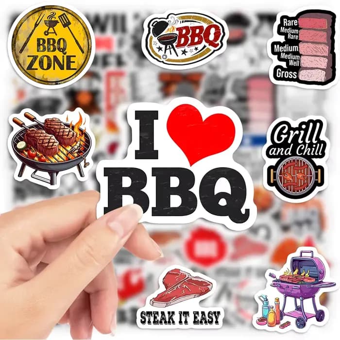 Barbecue BBQ Smokey Kebab autocollants nourriture bricolage cadeau jouets décalcomanie pour Scrapbook téléphone