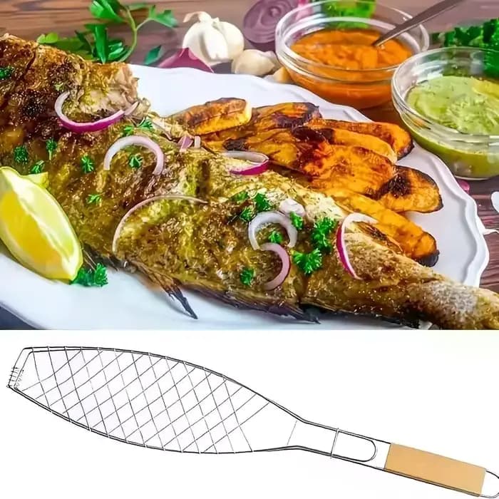Pince à barbecue avec manche en bois