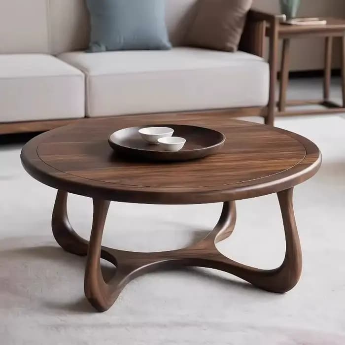 Tables basses rondes vintage en bois, tables basses de style farmhouse, tables basses de jardin, Tavolino Da Salotto, meubles originaux