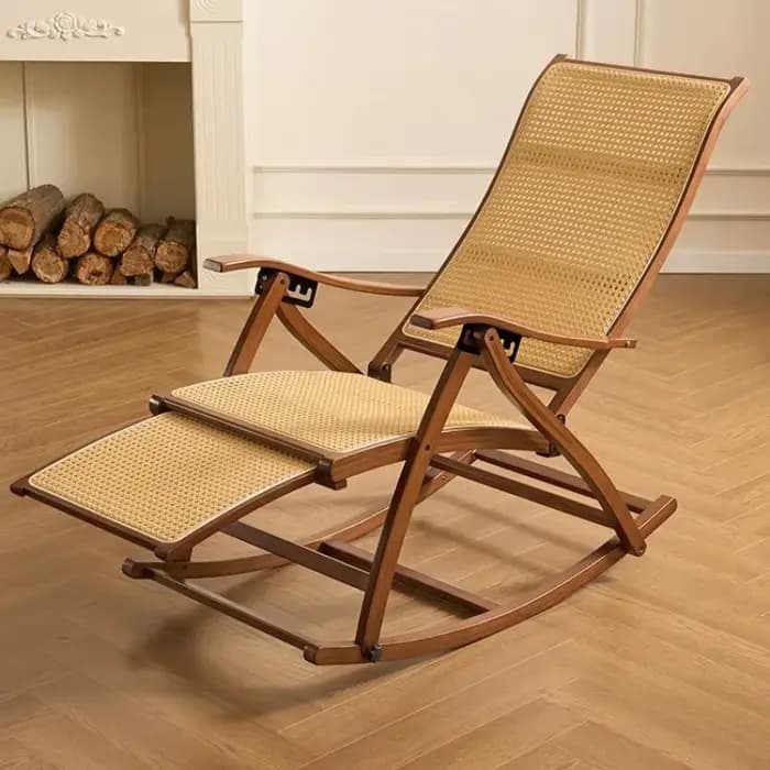 Chaise à bascule en bambou pour adultes